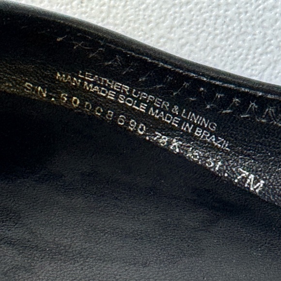 Tory Burch Black Leather Round Classic Reva Ballet Flat Black Silver Logo Size 7 - Picture 8 of 8